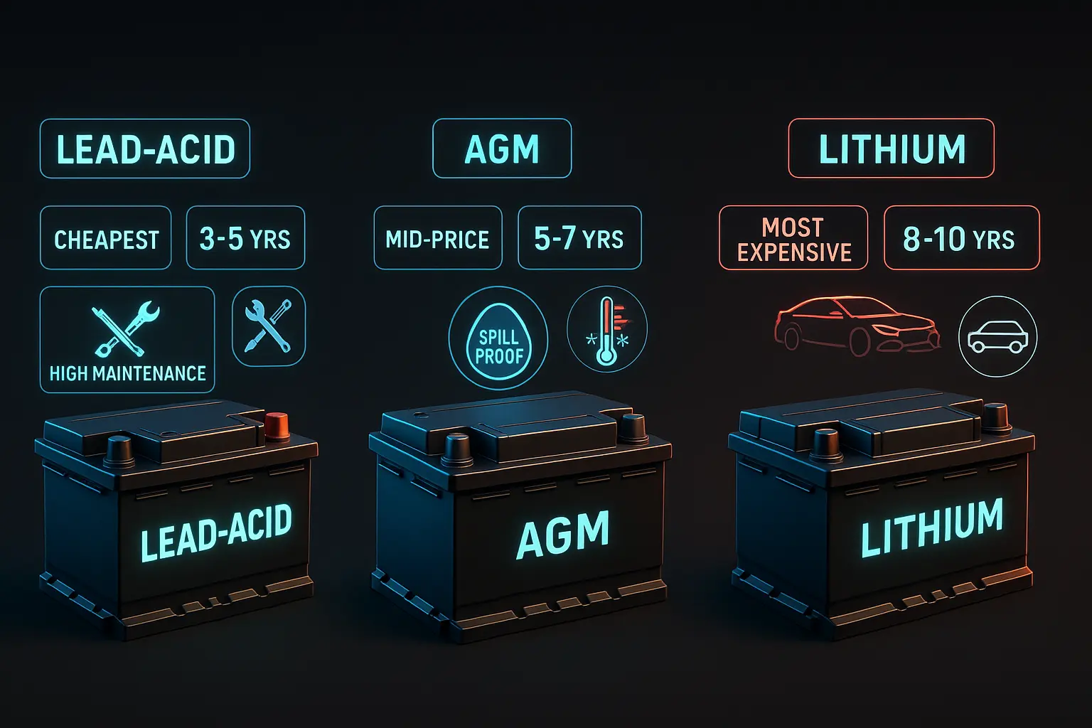 How long should a Car Battery Last? 3 comparison 3 batteries