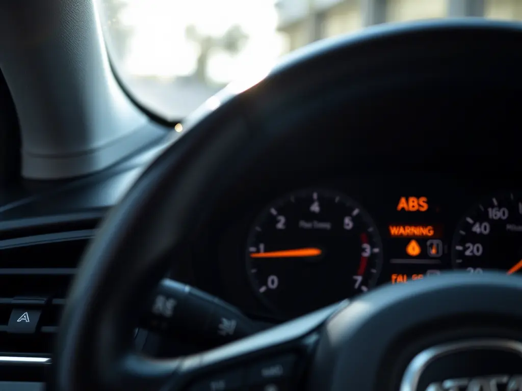ABS Car Light On: Causes, Fixes & When It’s Dangerous (Expert Advice) 2 ABS warning light illuminated on a frosty morning - critical alert for Ford F-150 drivers in winter climates