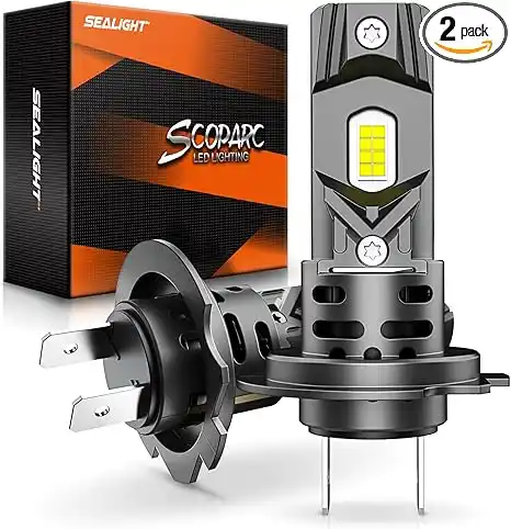 How to Install LED Headlights (Car & Motorcycle) Like a Pro 5 SEALIGHT H7 Bulbs 60000LM for ATVs & Powersports, 2025 Version, 60000LM Brighteness Wireless Fog Lights Easy Installation 10 Years Lifespan - Pack of 2