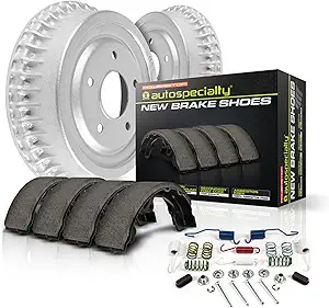 A complete set of drum brake shoes with return springs and clips, designed for easy installation—Amazon automotive brake parts.