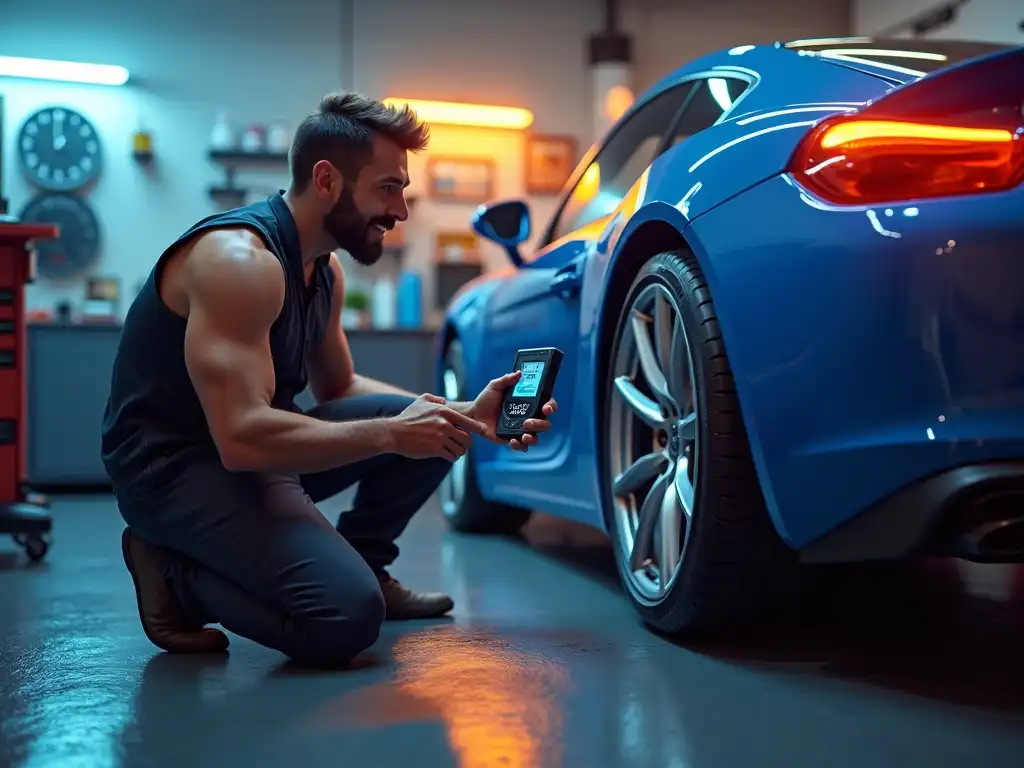 Understanding TPMS light meaning by checking tire pressure with a digital gauge.