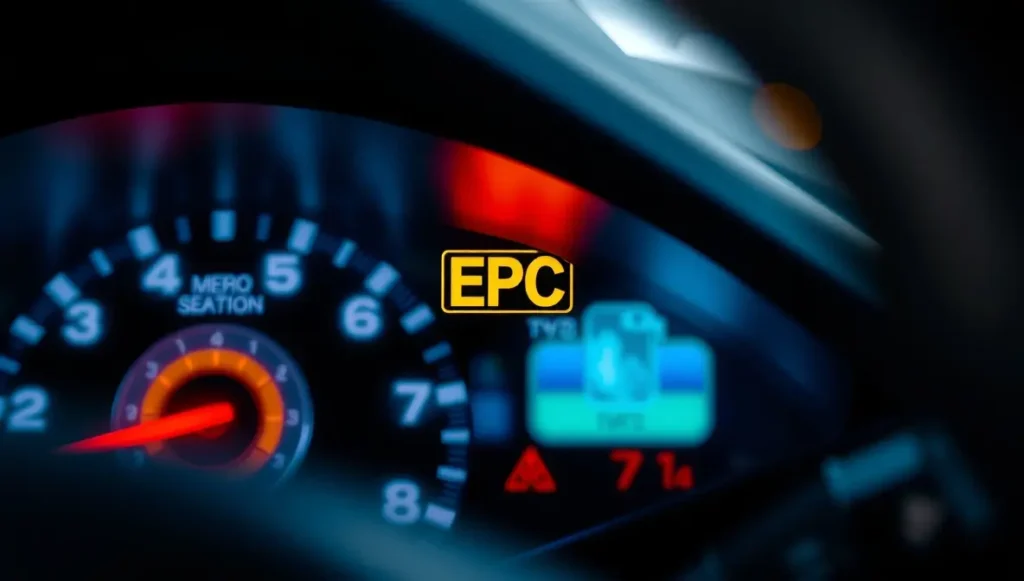 home 16 EPC light on car dashboard showing a warning for an engine or throttle issue.