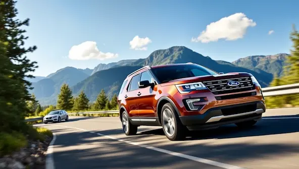 2016 Ford Explorer showing mid-cycle refresh with sharper headlights and updated grille