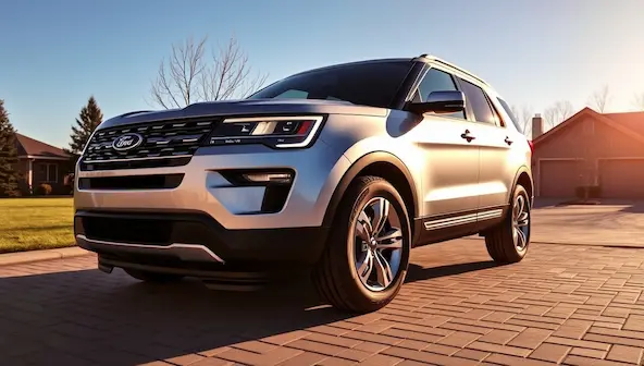 2018 Ford Explorer with polished exterior, modern headlights, and premium trim