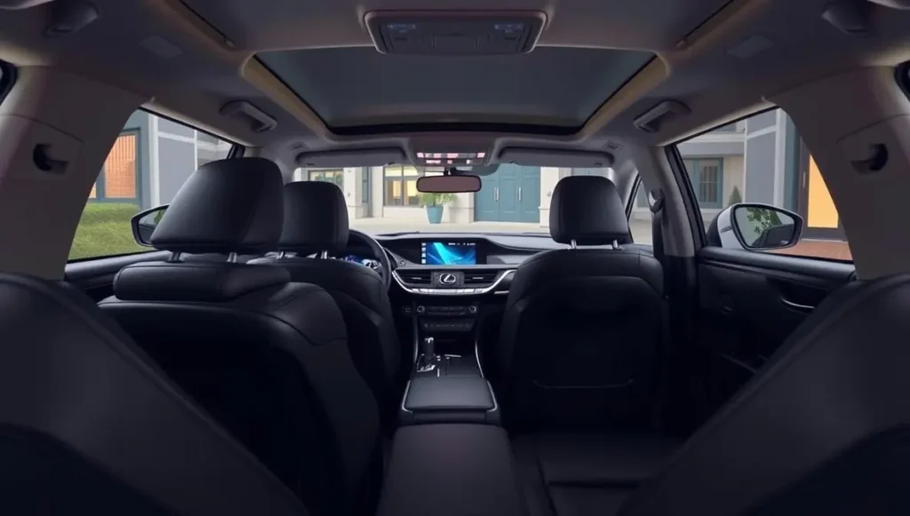 2025 Lexus RX 350 interior showing modern dashboard and leather seats