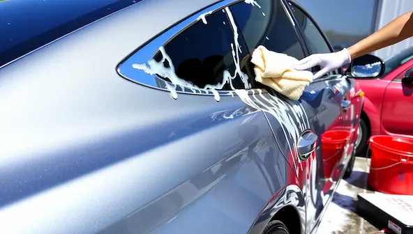 Best way to clean a car exterior using two-bucket method and microfiber mitt
