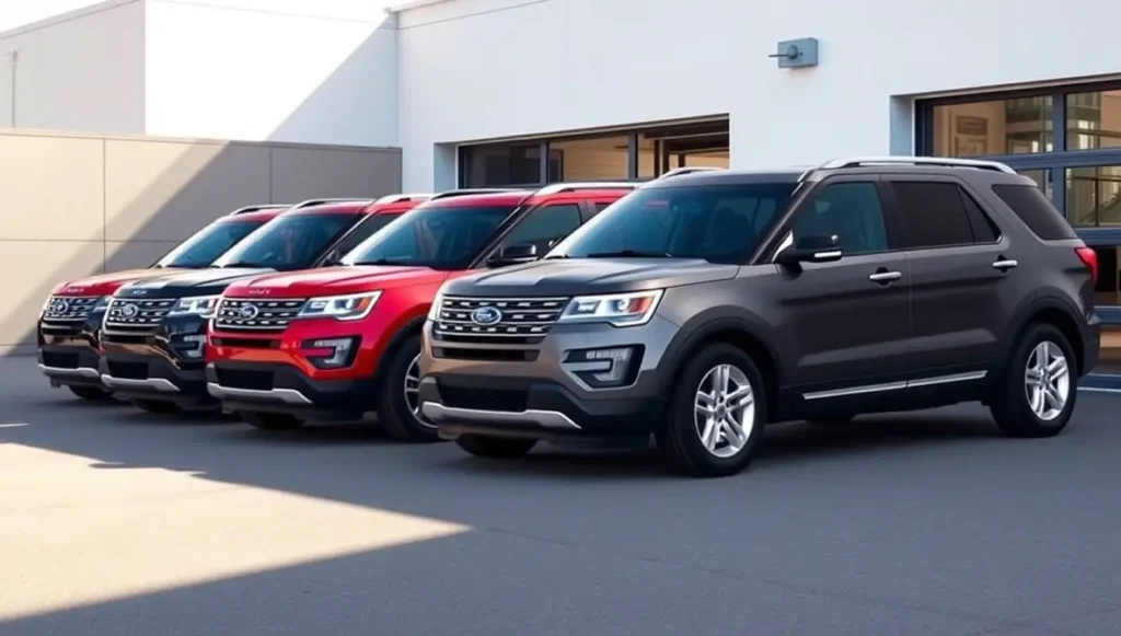 Ford Explorer lineup 2015, 2016, 2017, 2018 showing design evolution and differences for buyers guide