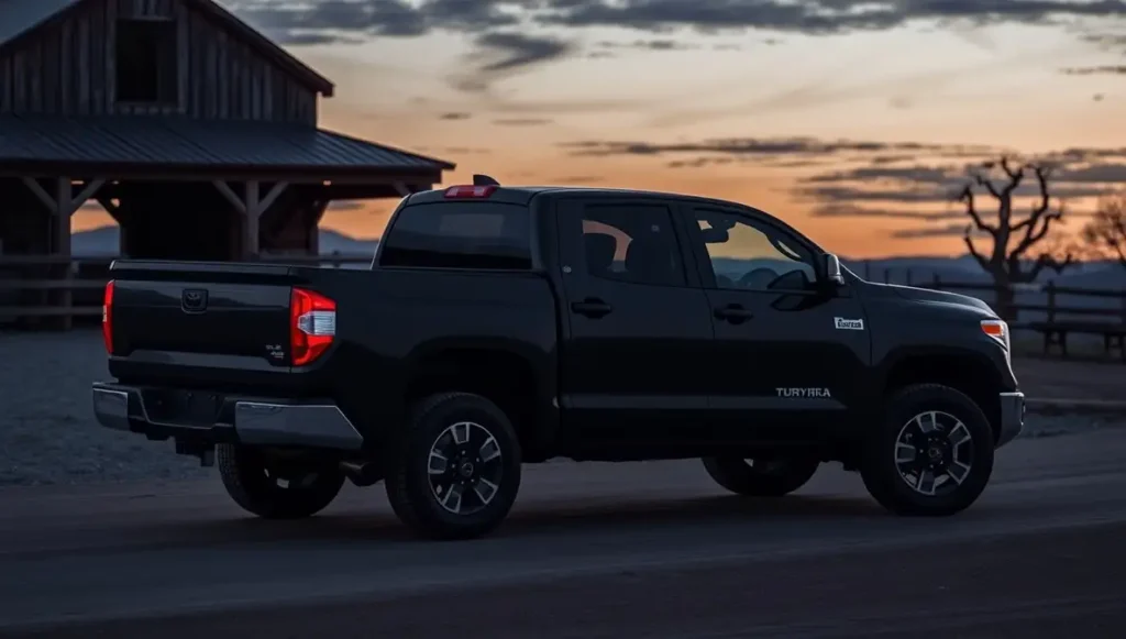 Used Toyota Tundra hero shot showing rugged full-size pickup on mountain road
