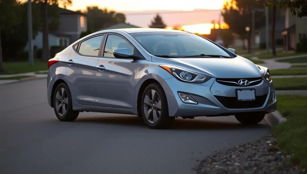 Hyundai Elantra: Everything You’ve Ever Wanted to Know — Clearly Explained 3 2013 Hyundai Elantra parked on a suburban street, showing its simple and reliable compact sedan design.
