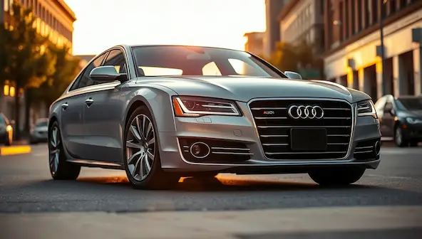 2015 Audi A8 luxury sedan parked on a city street 2