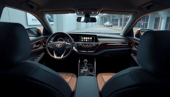 Used Toyota Crown Guide: Everything You Need Before You Buy One 5 2025 Toyota Crown Hybrid Max interior with modern infotainment, wireless smartphone connectivity, and premium cabin design.