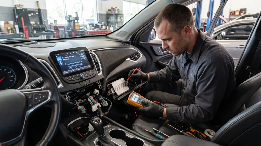 Car radio turns on but no sound from speakers during troubleshooting