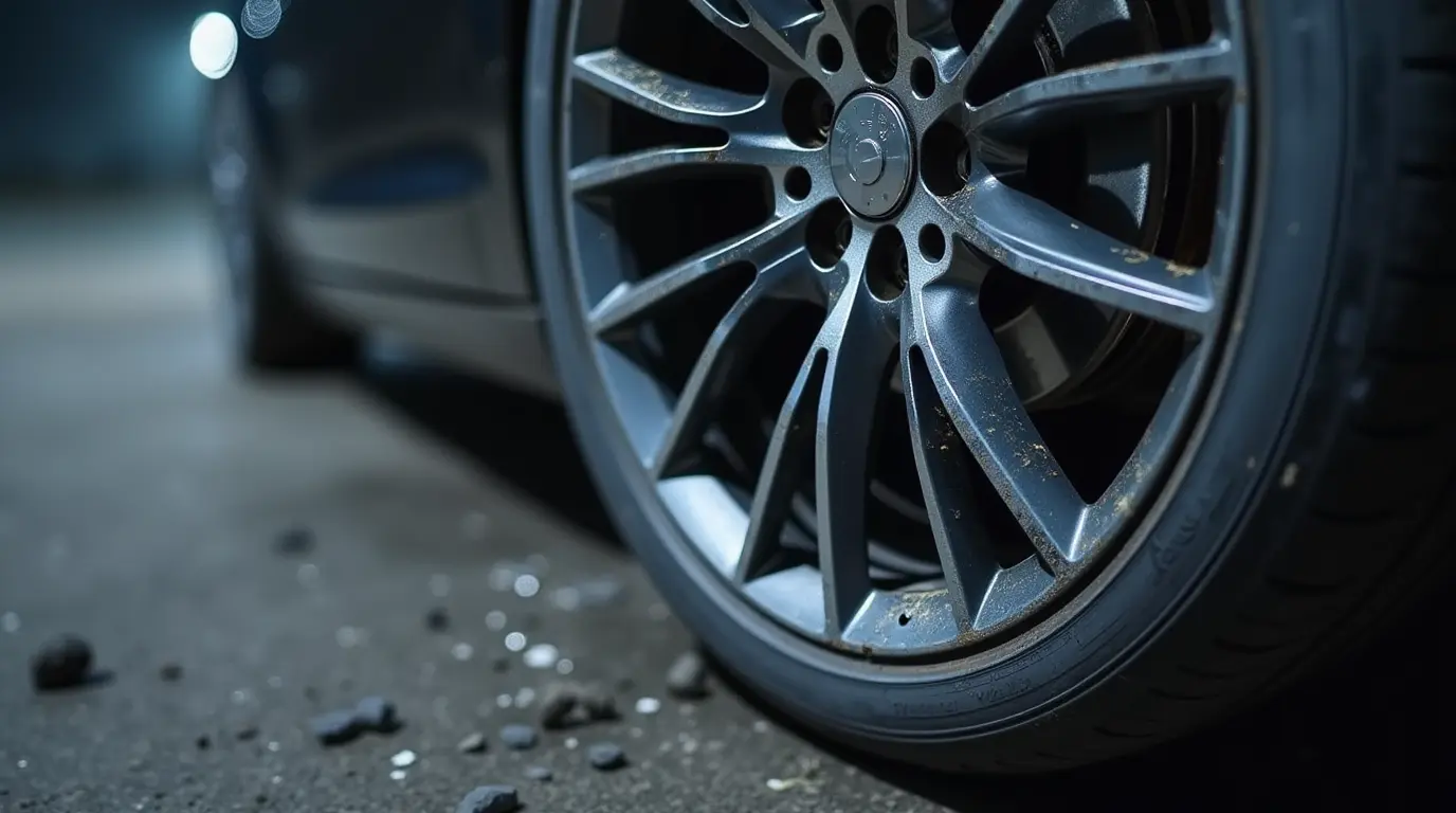 Why Your Car Vibrates When Accelerating: Causes, Fixes, and Prevention Tips 3 Close-up of unbalanced car tire causing vibration when accelerating, showing uneven wear and wobbling motion