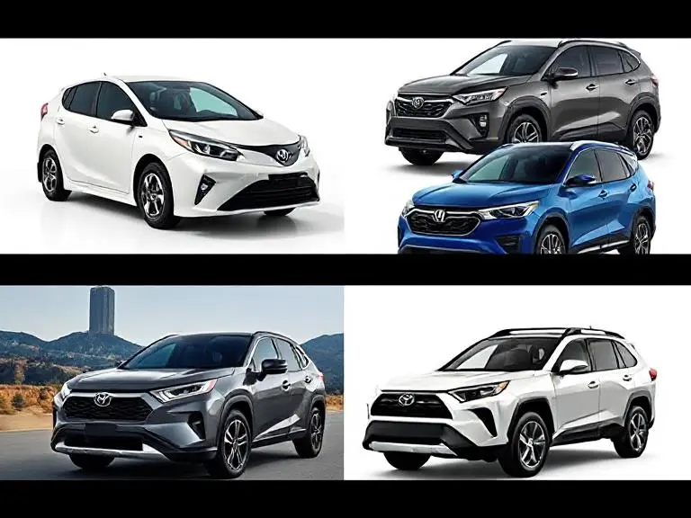 Everything You Need to Know About Hybrid Cars: A Complete Guide 3 Collage of the top-selling hybrid cars in 2025, including the Toyota Prius, Ford Maverick Hybrid, Honda CR-V Hybrid, and Toyota RAV4 Hybrid. Each car is labeled with MPG and highlights like “Best Resale” or “Top Efficiency,” set against a scenic road background.